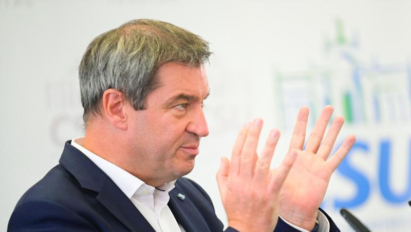 Der Bayerische Ministerpräsident Markus Söder (CSU) spricht bei der Pressekonferenz. Foto: Nicolas Armer Der Bayerische Ministerpräsident Markus Söder (CSU) spricht bei der Pressekonferenz. Foto: Nicolas Armer