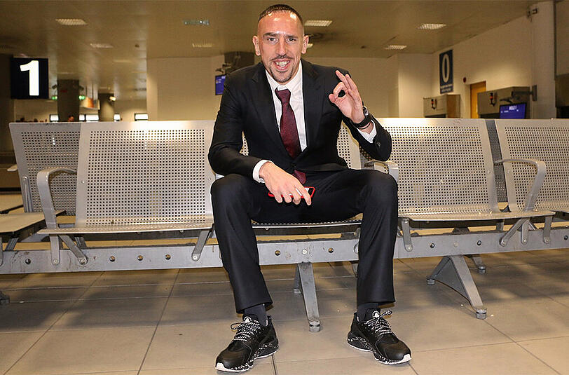 Franck Ribéry nach der Ankunft in Turin.