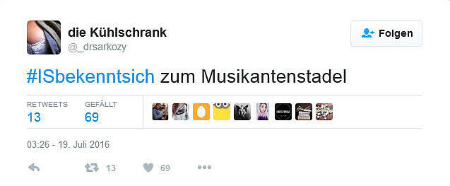 Unter dem Hashtag #ISbekenntsich schieben die Twitter-User dem IS die Verantwortung für Unannehmlichkeiten des Alltags zu.