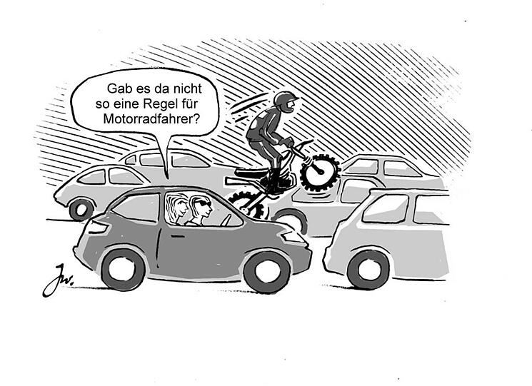 Mit dieser sportlichen Variante fängt sich der Biker garantiert ein Bußgeld ein.
