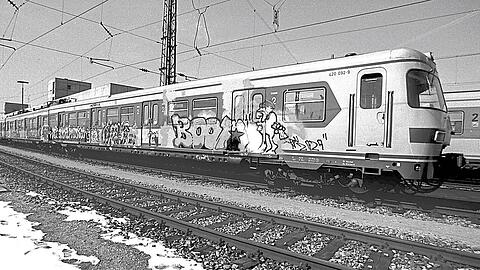 Die erste komplett besprühte S-Bahn 1985. (Archivbild)