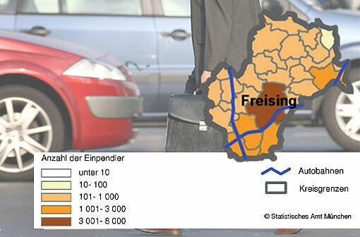 FREISING: Einpendlerinnen 15740 Auspendler/innen 9402 zusammen 25142