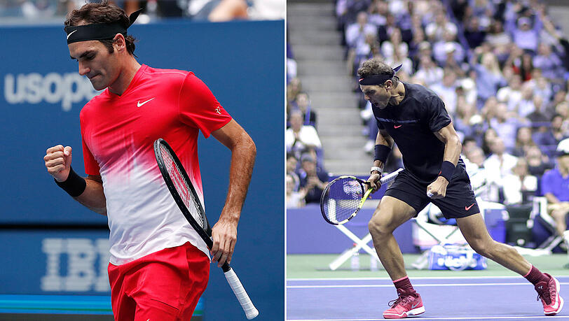 Beide Favoriten mühten sich: Roger Federer und Rafael Nadal. Beide Favoriten mühten sich: Roger Federer und Rafael Nadal.
