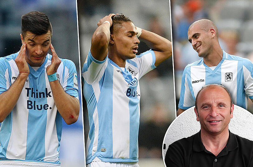 Treffsicher ist anders: die Löwen-Stürmer (V.l.)Stefan Mugosa , Rubin Okotie und Fejsal Mulic. Thomas Miller sieht den Verein in der Pflicht, einen guten Stürmer zu holen.
