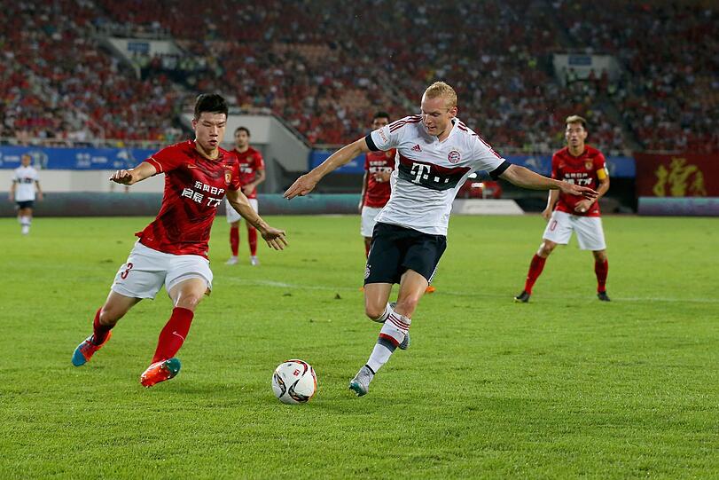 Im Freundschaftsspiel gegen Guangzhou Evergrande musste sich der FC Bayern im Elfmeterschießen geschlagen geben. Die Bilder vom Abschluss der China-Reise.