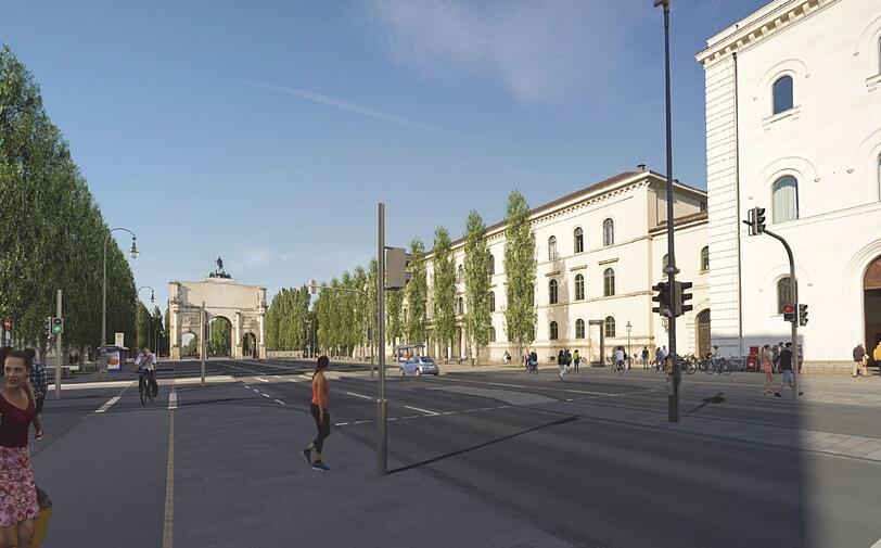 Wie in der Leopoldstraße: Auch südlich des Siegestors sollen wieder Pappeln die Straße säumen.