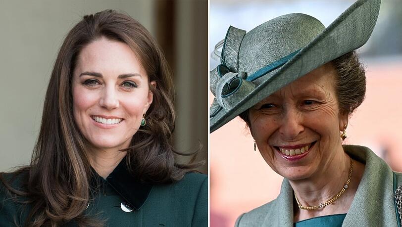 Herzogin Kate (l.) und Prinzessin Anne stehen kurz vor ihrem ersten gemeinsamen Termin.