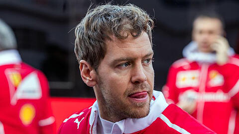 Sebastian Vettel testet den neuen Ferrari in Barcelona.