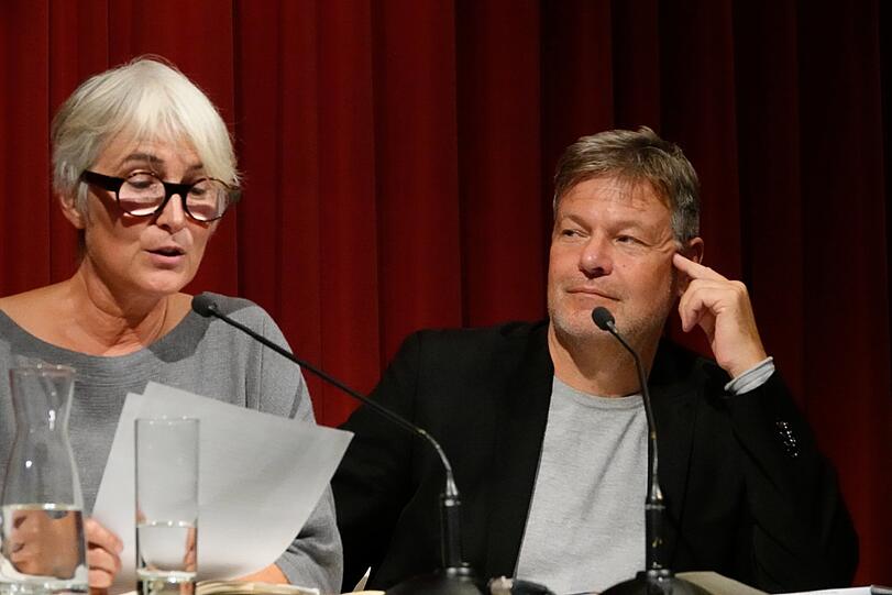 Andrea Paluch mit Ehemann Robert Habeck im M&uuml;nchner Lyrik Kabinett.