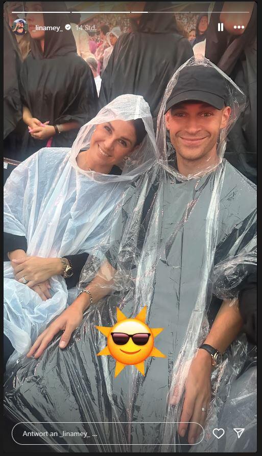 Joshua Kimmich zusammen mit seiner Ehefrau Lina beim Adele-Konzert in München. Joshua Kimmich zusammen mit seiner Ehefrau Lina beim Adele-Konzert in München.