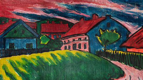 Max Pechstein: "Dorfansicht" (1914, Öl auf Leinwand).