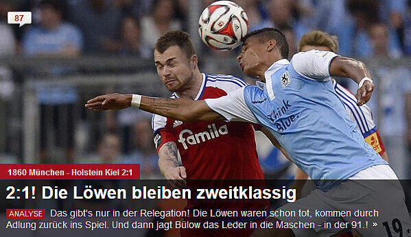 Die Pressestimmen zum Relegationsspiel zwischen dem TSV 1860 München und Holstein Kiel zum Durchklicken.