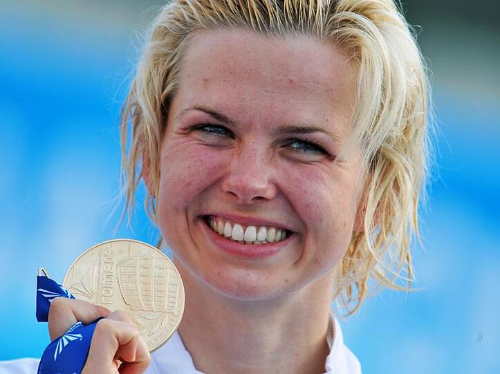 WM-Gold in Rom: Schwimm-Ass Britta Steffen.