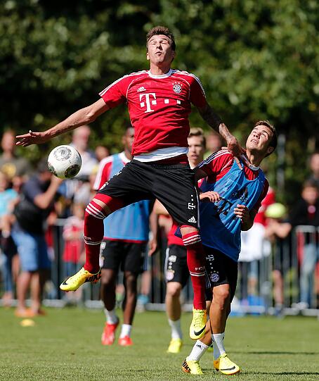 Die Bayern bereiten sich auf das Spiel gegen den 1. FC Nürnberg vor. Hier gibt's die Bilder vom Mittwochstraining.
