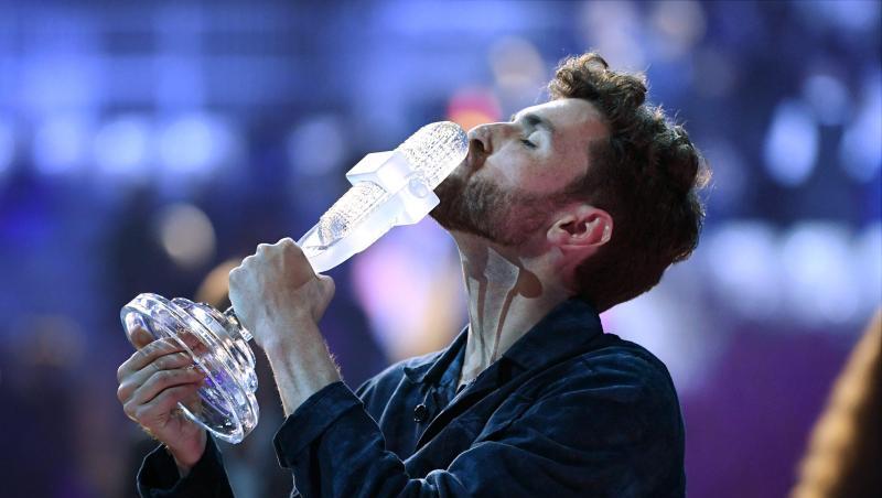 Duncan Laurence aus den Niederlanden nach seinem Sieg. Duncan Laurence aus den Niederlanden nach seinem Sieg.