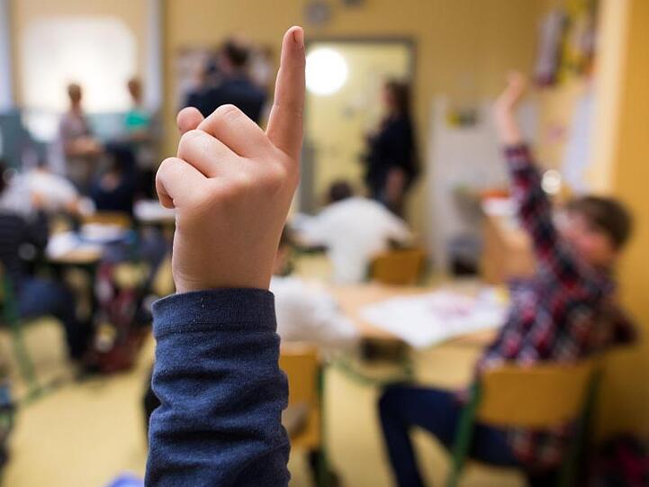 Schüler einer vierten Klasse melden sich im Unterricht. Foto: Jens Büttner/zb/dpa/Archivbild