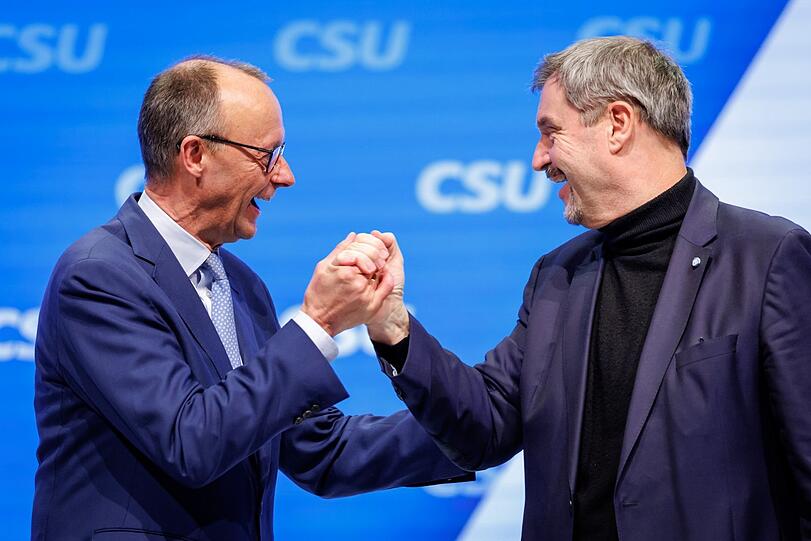 Markus Söder und Friedrich Merz (l.)