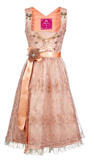 Kostbare Stoffe wie Brokat, Seide, und handbestickte französische Spitze: Die neue Kollektion des Dirndl-Labels "Alpenprinzessin"