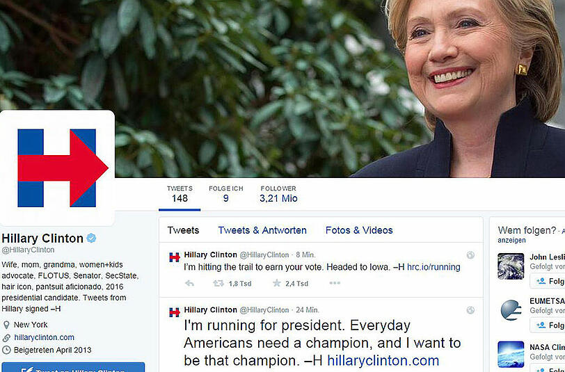 Das Wahlkampf-Logo von Hillary Clinton sorgt für Lacher im Netz.