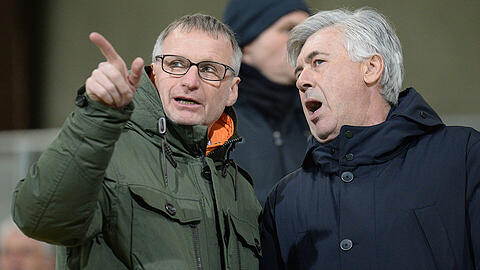 Zog bei den Bayern im Hintergrund die Fäden: Technischer Direktor Michael Reschke (l.) hier mit Trainer Carlo Ancelotti.