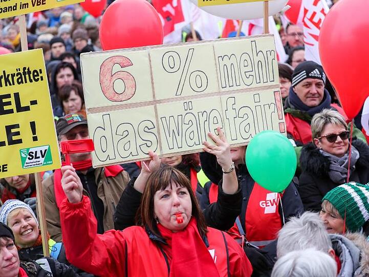 Warnstreik in Leipzig.