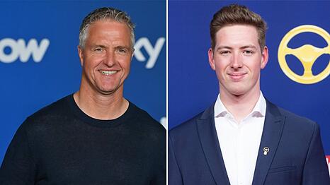 Ralf Schumacher (li.) freut sich dar&uuml;ber, dass Sohn David ihn fr&uuml;h zum Opa macht.