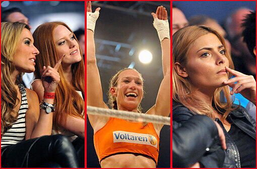 Models und Moderatoren: Viele Promis haben sich am Sanstagabend den Kickbox-Kampf von Christine Theiss in München angesehen.
