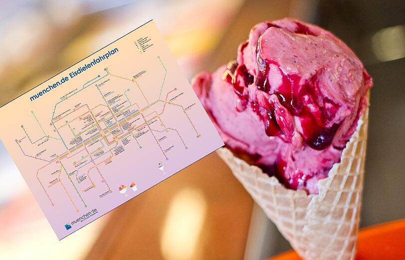 Der Eisdielenfahrplan von muenchen.de zeigt, mit welcher S- oder U-Bahn man zu welcher bekannten Eisdiele gelangt.