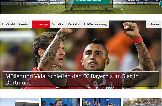 Bei den Kollegen der "WAZ" hält es man nüchtern: Bayern gewinnt gegen den BVB durch Müller und Vidal - Punkt.