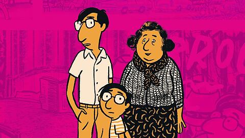 Sechs Jahre hat Charles Berberian - der Kleine in der Mitte - mit dem großen Bruder Alain bei der Großmutter in Beirut gelebt. In seiner neuen Graphic Novel wirft er einen liebevollen Blick auf diese Zeit und eine tolle Stadt, die längt im Chaos versinkt
