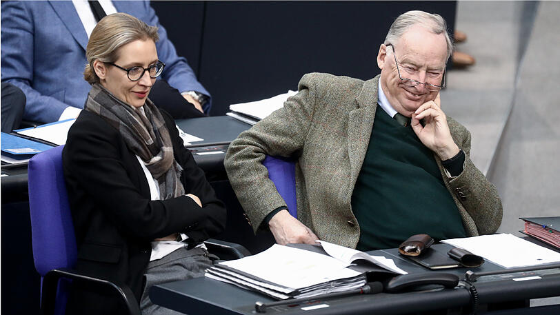 Alice Weidel, AfD-Fraktionsvorsitzende, und Alexander Gauland, AfD-Fraktionsvorsitzender, im Bundestag.
