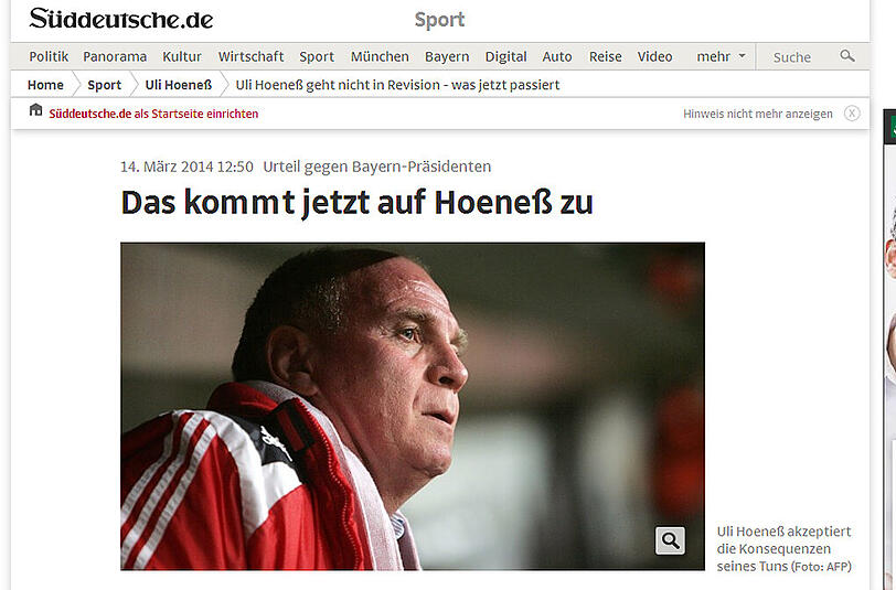 Sueddeutsche.de weiß, was auf Hoeneß nach dem Urteil und seinem Entschluss, auf Revision zu verzichten, auf ihn zukommt.