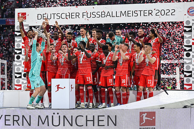 So feierten die Bayern den zehnten Meistertitel in Folge.