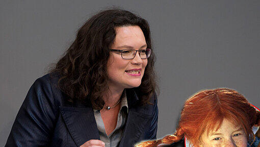 SPD-Generalsekretärin Andrea Nahles erntete für ihre Interpretation des Pippi-Langstrumpf-Liedes Beifall und Gelächter. SPD-Generalsekretärin Andrea Nahles erntete für ihre Interpretation des Pippi-Langstrumpf-Liedes Beifall und Gelächter.