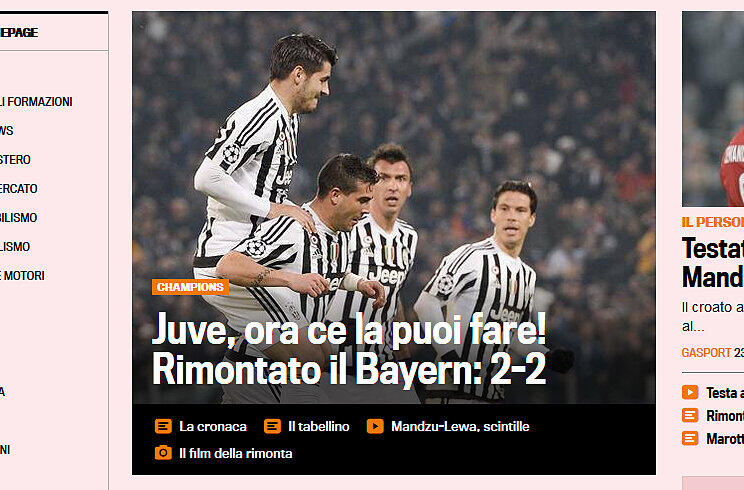 Gazzetta dello Sport: "Juve, jetzt kannst du es packen."
