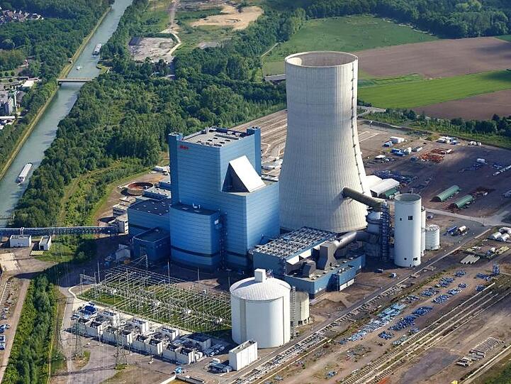 Das Steinkohle-Kraftwerk am Dortmund-Ems-Kanal in Datteln.