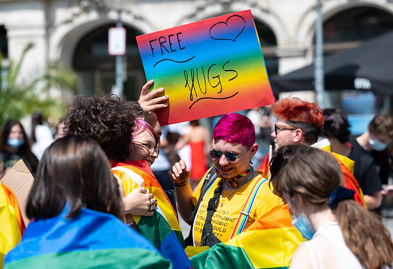 "Free Hugs" am Stachus.