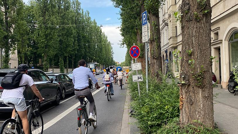 Breiter, sicherer und keine Buckelpiste mehr: der neue Radfahrstreifen auf der Lindwurmstra&szlig;e.