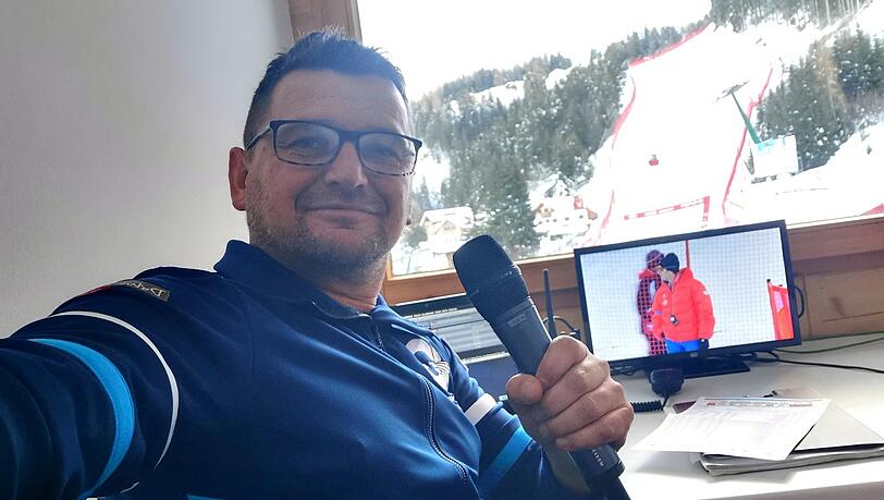 Der Italiener Diego Clara ist seit sechs Jahren Sprecher bei den Ski-Weltcup-Rennen auf der Saslong in Gröden. Der Italiener Diego Clara ist seit sechs Jahren Sprecher bei den Ski-Weltcup-Rennen auf der Saslong in Gröden.