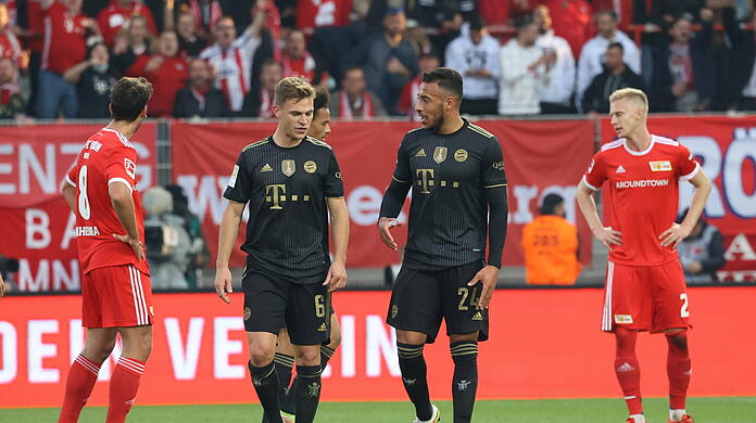 Joshua Kimmich (l.) und Corentin Tolisso bildeten gegen Union Berlin die Doppelsechs.
