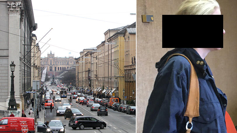 Luxus-Meile Maximilianstraße: Hier hat Christine F. (kl. Bild) einen teuren Poncho mitgehen lassen.