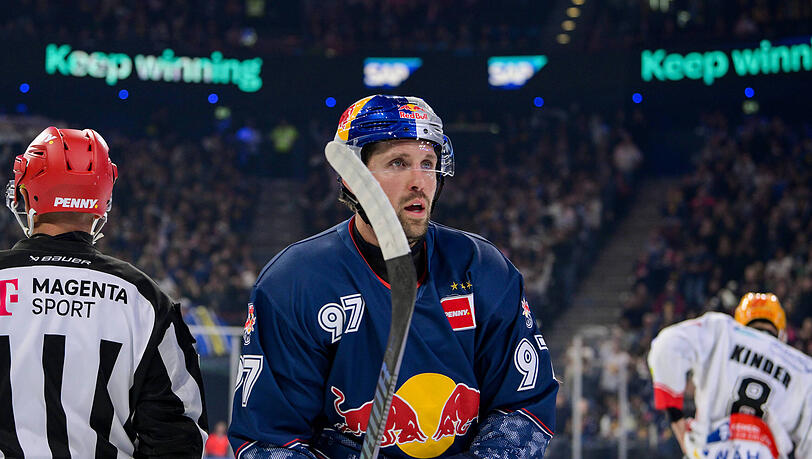 Offensivstark: Gabriel Fontaine gehört zu den besten Scorern der Deutschen Eishockey Liga. Am Donnerstag ist er mit dem EHC Red Bull München im Derby beim ERC Ingolstadt gefordert – und hat eine Premiere vor.