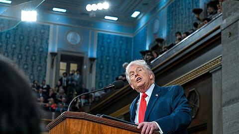 Trump fand in seiner Rede wie so viel Lob f&uuml;r die eigene Politik.