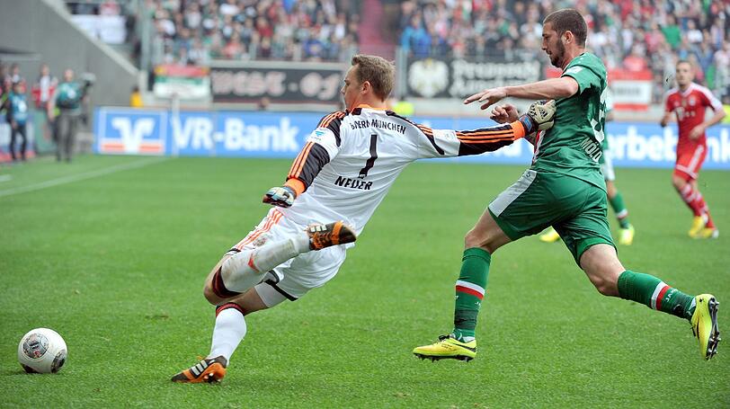 Bayerns Torwart Manuel Neuer beim 0:1 gegen Augsburg.