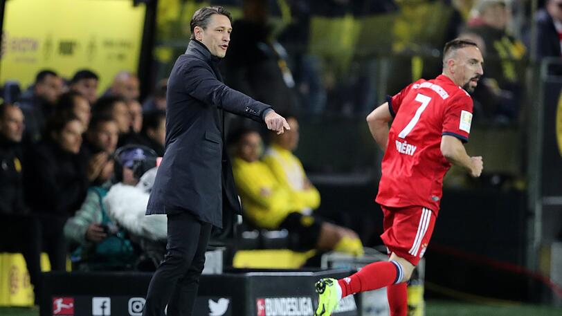Haben öfters Gesprächsbedarf: Bayern-Coach Niko Kovac (li.) und Franck Ribéry.