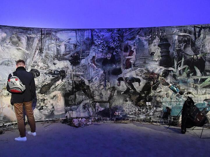 Eine Arbeit der Künstlerin Laure Prouvost auf der Art Biennale Venedig.
