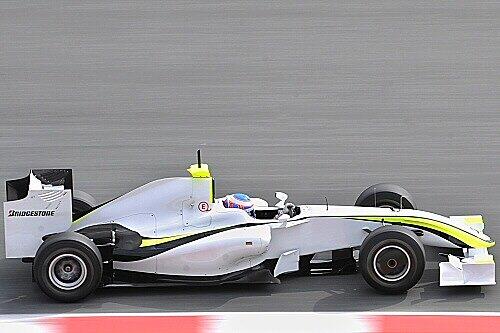 Der weiße Favoritenschreck: Der Brawn GP.