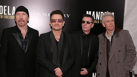 U2 bei einem Screening von "Mandela: Long Walk to Freedom" in New York