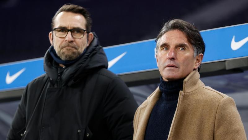 Hertha BSC trennt sich von Trainer Bruno Labbadia (r) und Manager Michael Preetz.