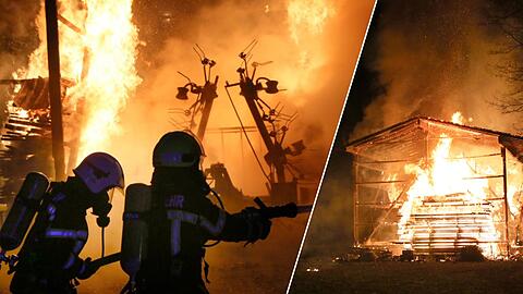 Beim Brand einer Lagehalle im Waldkraiburger Ortsteil Pürten kam es zu einem Sachschaden von 200.000 Euro. Mehrere Feuerwehren waren an den Löscharbeiten beteiligt.